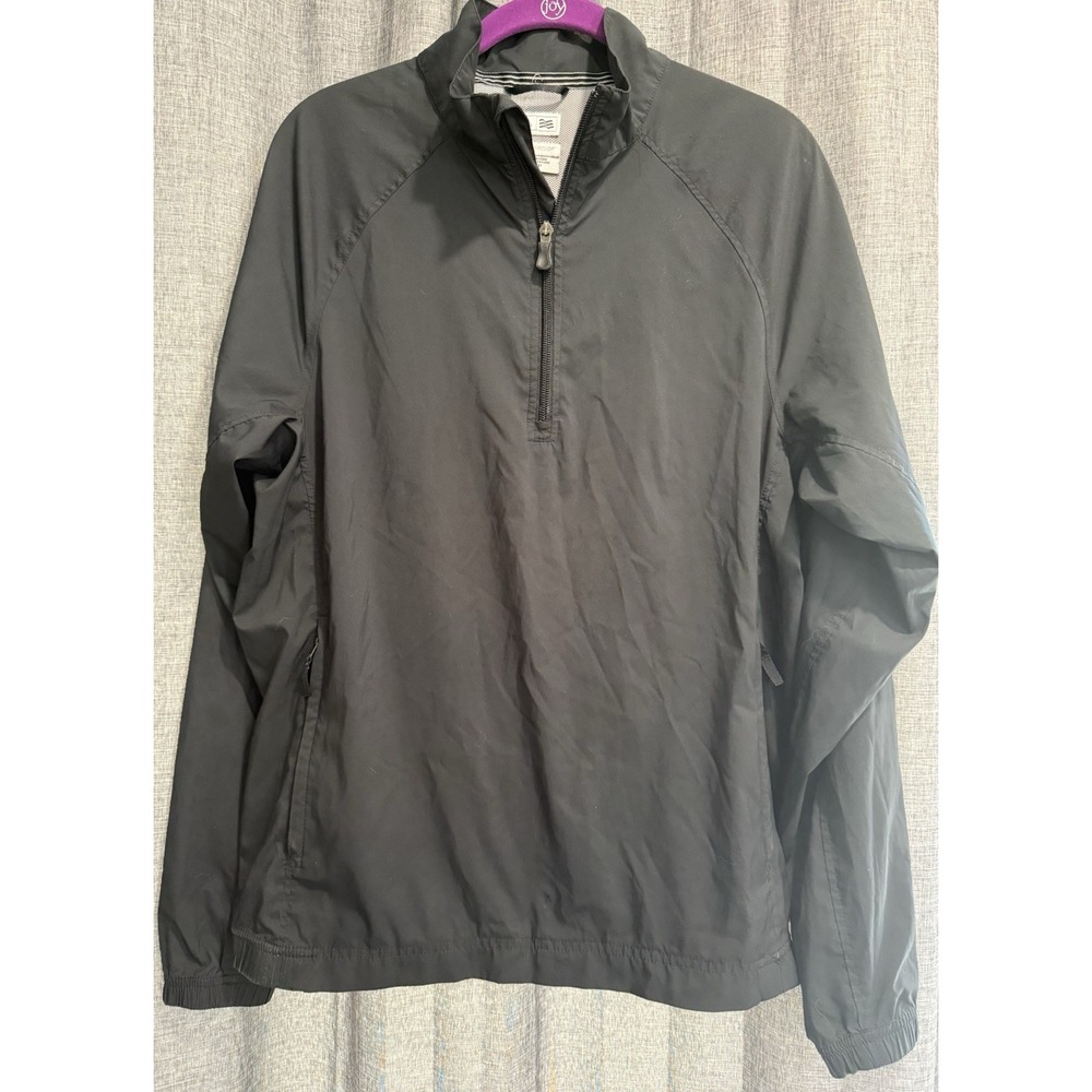 Adidas Climaproof Wind Jacket Womens Small Black 1/4 Zip Pullover Zip Pockets